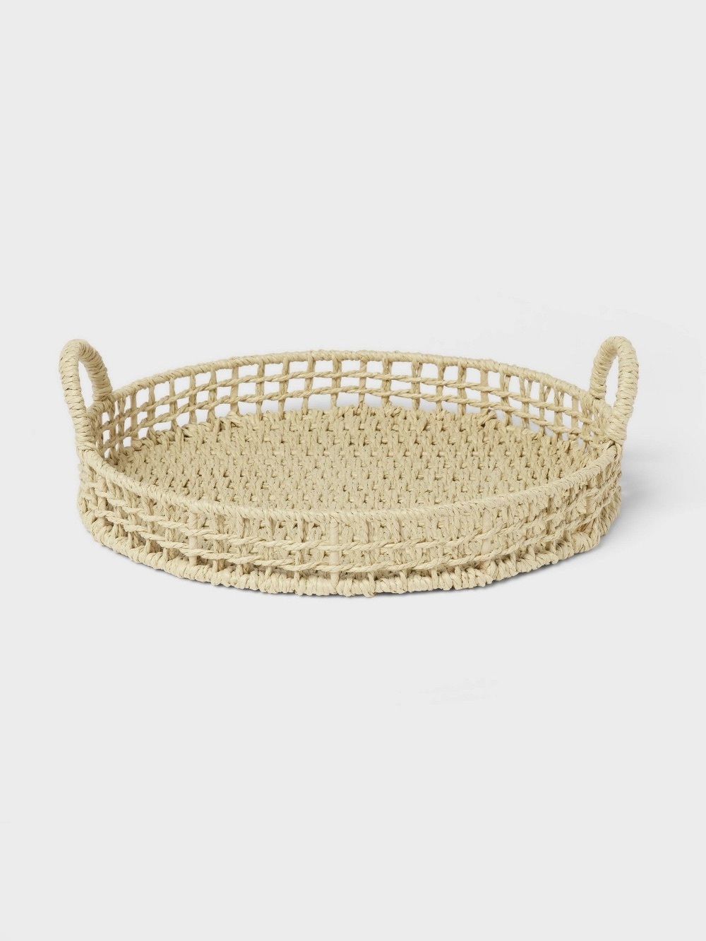 Threshold 14" Natural Woven Serving Tray coastal neutral natural minimalist